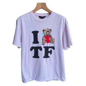 Teddy Fresh Streetwear Adult Light Pink Teddy Bear Tshirt, Size Large